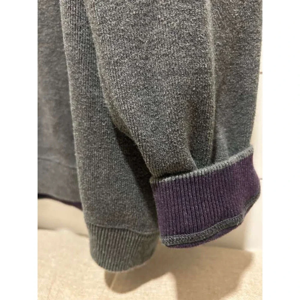 Tommy Bahama Reversible Quarter Zip Pullover Sweatshirt Mens Large Grey Purple